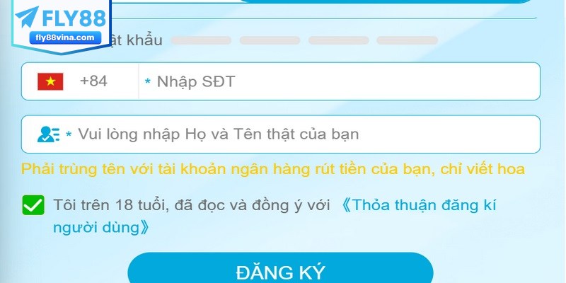 Người chơi cần phải tuân thủ các điều kiện khi đăng ký FLY88 