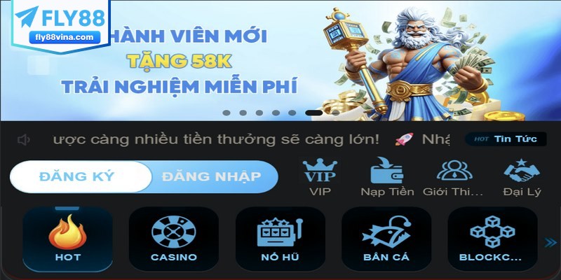 Thương hiệu dành tặng phần thưởng hấp dẫn cho người chơi đăng ký lần đầu